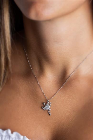 Gümüş Kurbağa Kolye