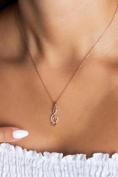 Gümüş Sol Anahtarı Kolye