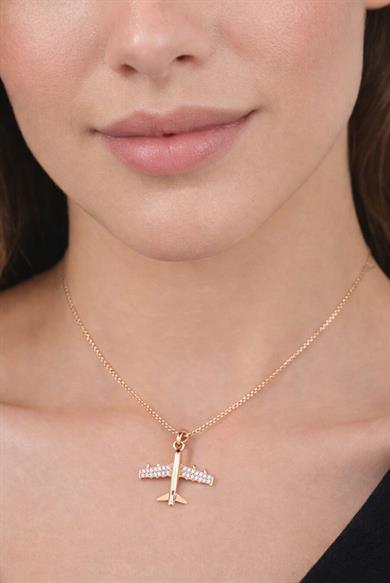 Gümüş Uçak Kolye