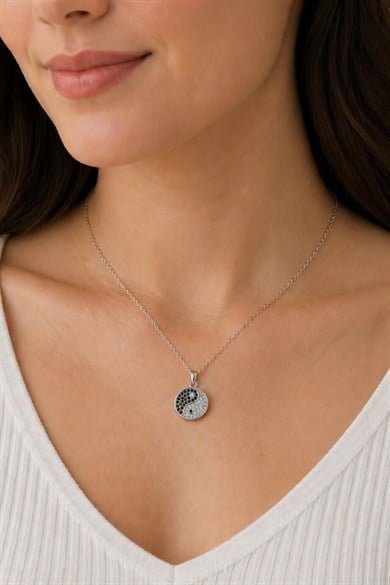 Gümüş Yin Yang Kolye