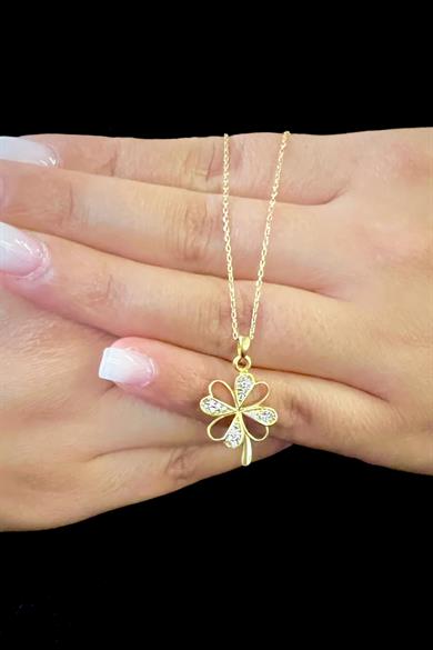 Gümüş Yonca Kolye