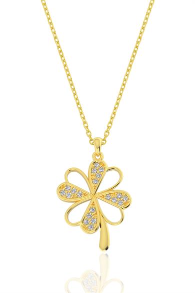 Gümüş Yonca Kolye