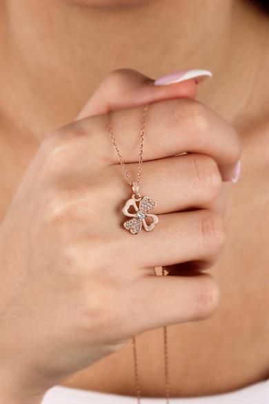 Gümüş Yonca Kolye