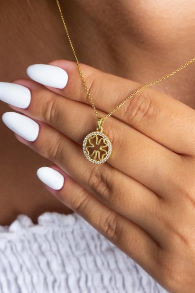 Gümüş Yonca Kolye