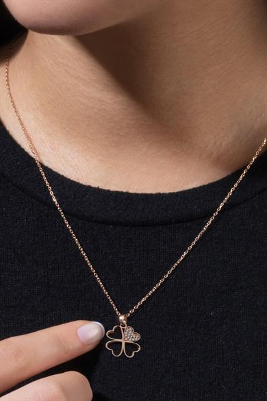 Gümüş Yonca Kolye