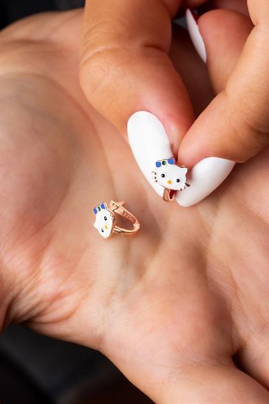 Kedi Gümüş Çocuk J Küpe