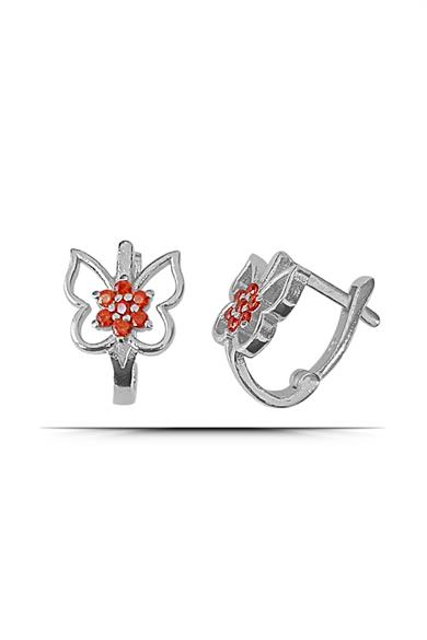 Kelebek Figürlü Gümüş Çocuk J Küpe