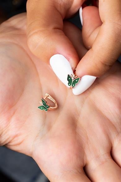 Kelebek Figürlü Gümüş Çocuk J Küpe