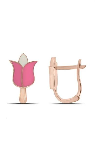 Lale Figürlü Gümüş Çocuk J Küpe