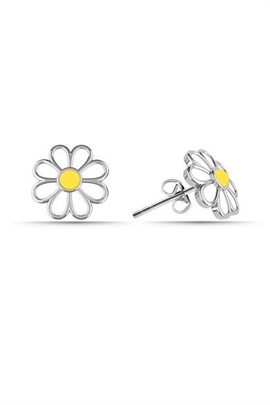 Minimal Papatya Gümüş Küpe