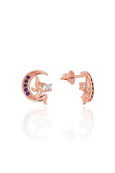 Minimal Sıra Taşlı Peri Gümüş Küpe