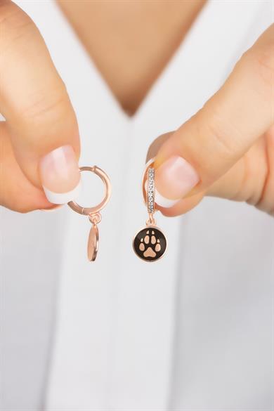 Pati Figürlü Halka Gümüş Küpe