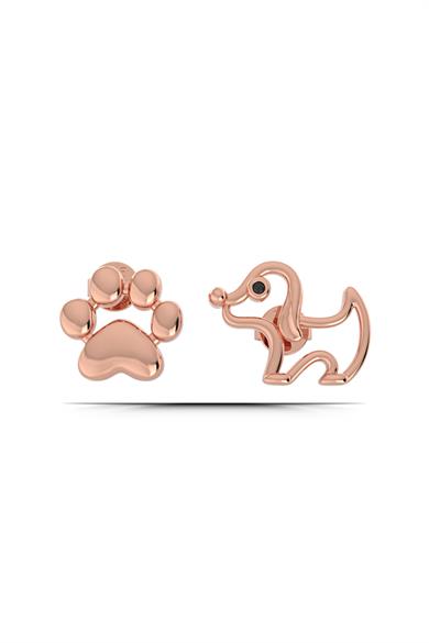 Pati Köpek Kombin Gümüş Küpe