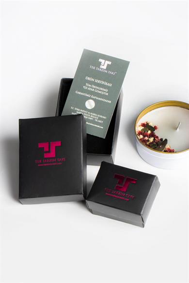 Safir Damla Taşlı Gümüş Küpe