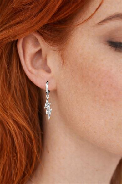 Şimşek Figürlü Gümüş Küpe