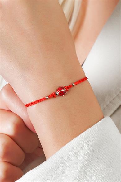 Uğur Böceği Gümüş Bileklik