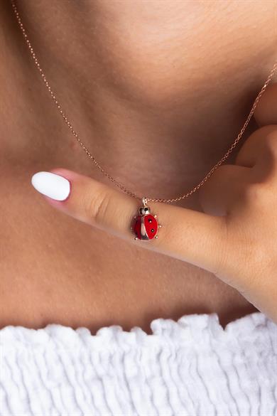 Uğur Böceği Gümüş Kolye