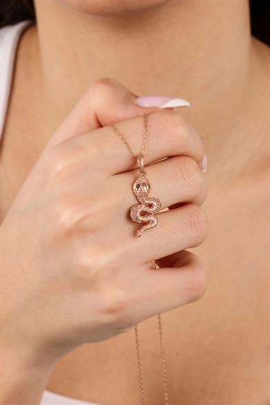 Yılan Gümüş Kolye