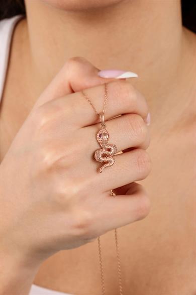 Yılan Gümüş Kolye