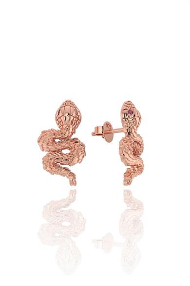 Yılan Gümüş Küpe