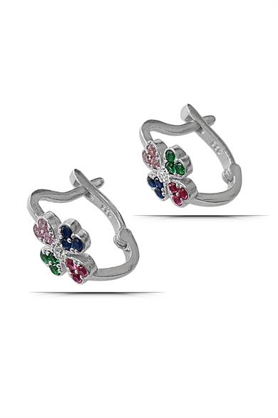 Yonca Figürlü Gümüş Çocuk J Küpe