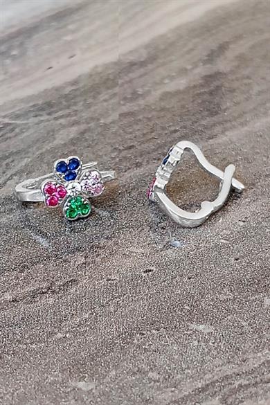 Yonca Figürlü Gümüş Çocuk J Küpe