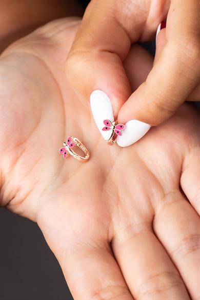 Yusufçuk Figürlü Gümüş Çocuk J Küpe