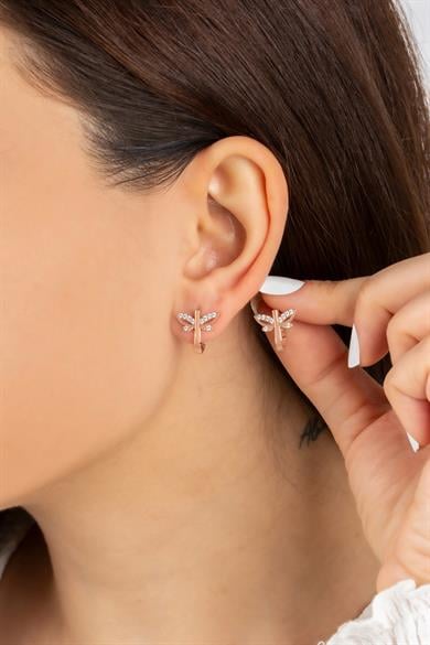 Yusufçuk Figürlü Klipsli Gümüş Küpe