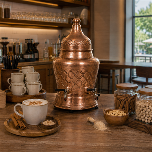 Anka Elektrikli Bakır 8 Litre Karıştırıcılı Salep Makinesi