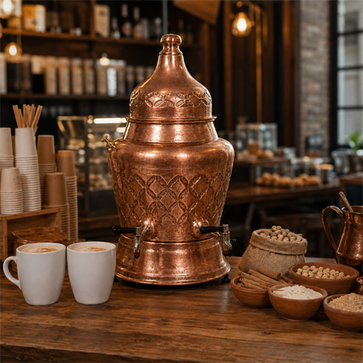 Anka Elektrikli Bakır 8 Litre Karıştırıcılı Salep Makinesi