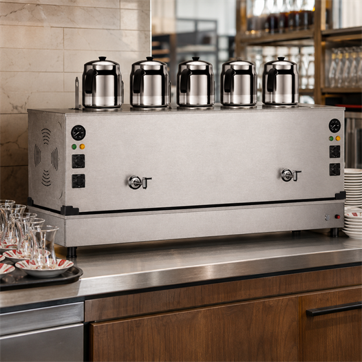 Anka Doğalgazlı İnox Pro Compact Hibrit Smart 5 Demlikli 50 Litre Çay Makinesi