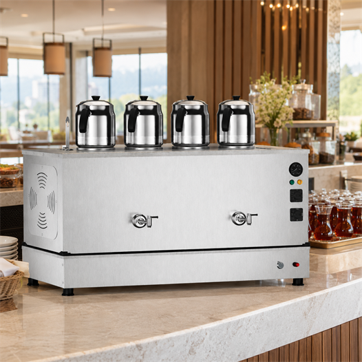 Anka Doğalgazlı İnox Pro Compact Hibrit Smart 4 Demlikli 40 Litre Çay Makinesi