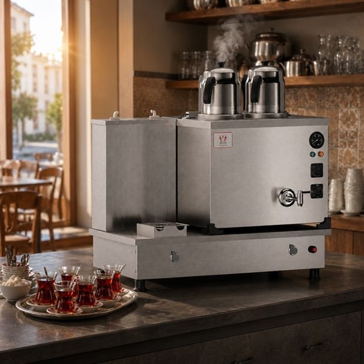Anka Doğalgazlı İnox Turbo Hibrit 2 Demlikli 20 Litre Çay Makinesi