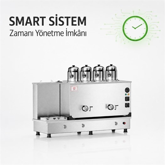 Anka Doğalgazlı İnox Turbo Smart Hibrit 4 Demlikli 40 Litre Çay Makinesi
