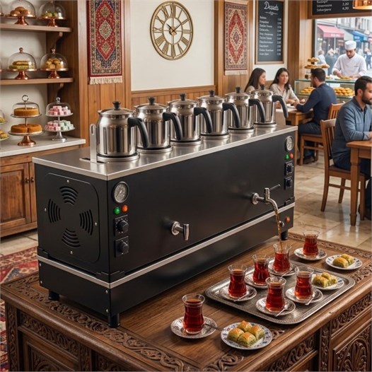 Anka Doğalgazlı Pro Compact Hibrit Smart 6 Demlikli 60 Litre Çay Makinesi