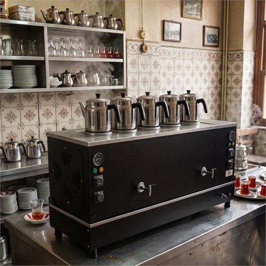 Anka Doğalgazlı Pro Compact Hibrit Smart 5 Demlikli 50 Litre Çay Makinesi
