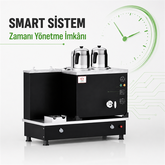 Anka Doğalgazlı Statik Turbo Hibrit Smart 2 Demlik 20 Litre Çay Makinesi
