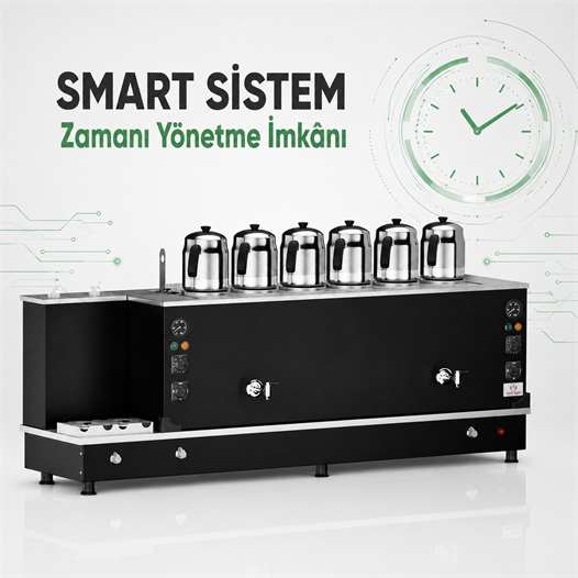 Anka Doğalgazlı Statik Turbo Hibrit Smart 6 Demlik 60 Litre Çay Makinesi