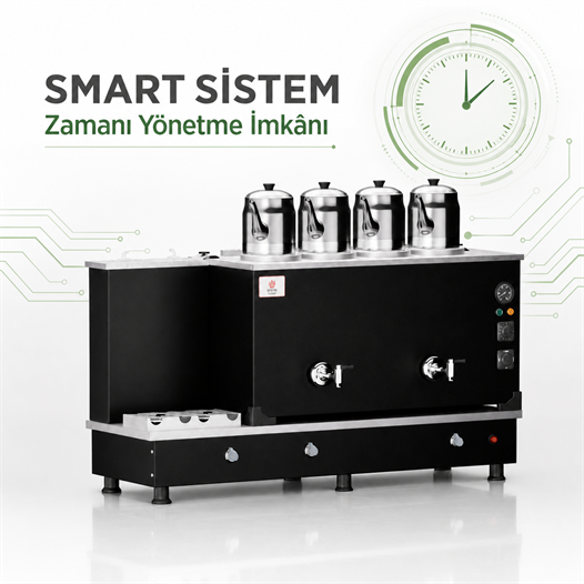 Anka Doğalgazlı Statik Turbo Hibrit Smart 4 Demlik 40 Litre Çay Makinesi