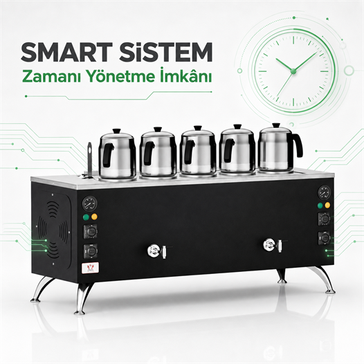 Anka Elektrikli Black Pro Compact Smart 5 Demlikli 50 Litre Çay Makinesi 220V