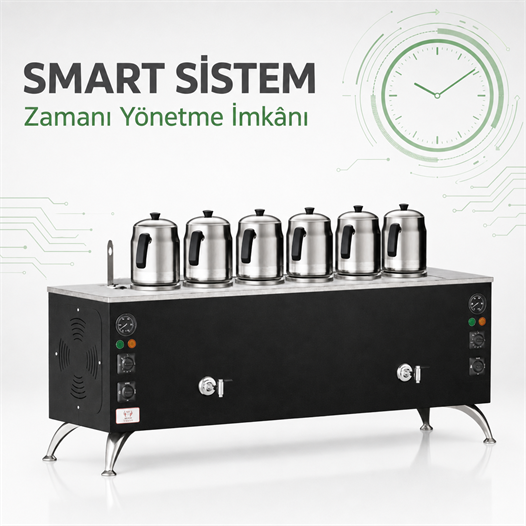 Anka Elektrikli Black Pro Compact Smart 6 Demlikli 60 Litre Çay Makinesi 220V