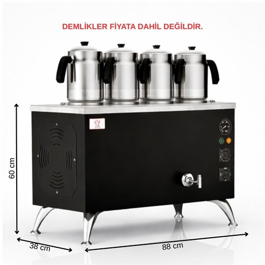 Anka Elektrikli Black Pro Compact Smart 4 Demlikli 40 Litre Çay Makinesi 220V