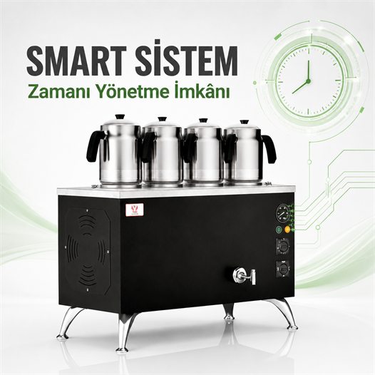 Anka Elektrikli Black Pro Compact Smart 4 Demlikli 40 Litre Çay Makinesi 220V