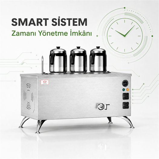 Anka Elektrikli İnox Pro Compact Smart 3 Demlik 30 Litre Çay Makinesi 220V