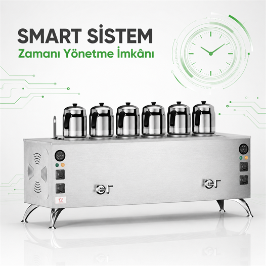 Anka Elektrikli İnox Pro Compact Smart 6 Demlik 60 Litre Çay Makinesi 220V