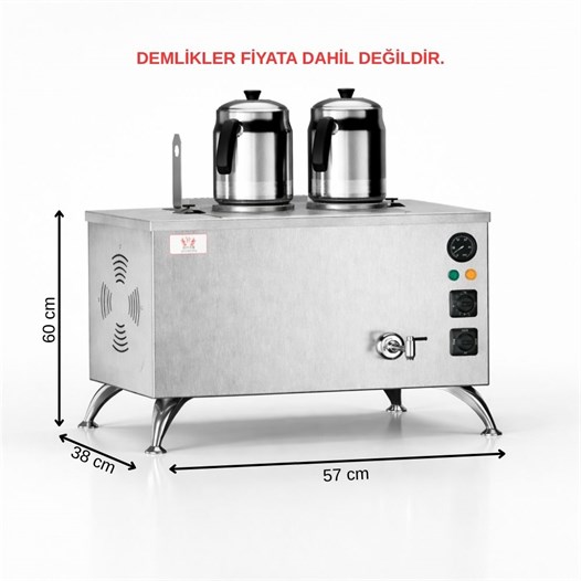 Anka Elektrikli İnox Pro Compact Smart 2 Demlik 20 Litre Çay Makinesi 220V