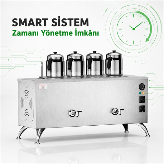 Anka Elektrikli İnox Pro Compact Smart 4 Demlik 40 Litre Çay Makinesi 220V
