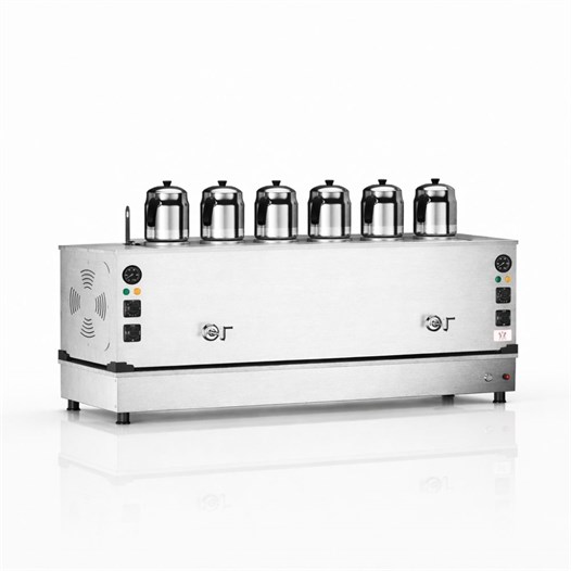 Anka Inoks Pro Kompakt Full Otomatik Çay Makinası Paslanmaz 6 Demlikli 56 Litre Elektrikli Tüplü