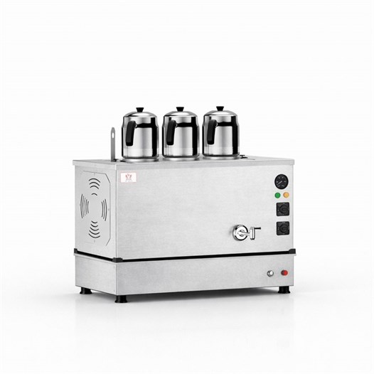 Anka Inoks Pro Kompakt Full Otomatik Çay Makinası Paslanmaz 3 Demlikli 30 Litre Elektrikli Doğalgazlı