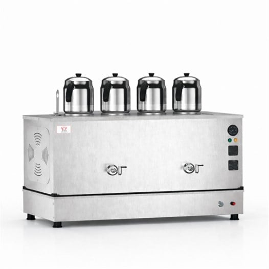 Anka Inoks Pro Kompakt Full Otomatik Çay Makinası Paslanmaz 4 Demlikli 40 Litre Elektrikli Tüplü